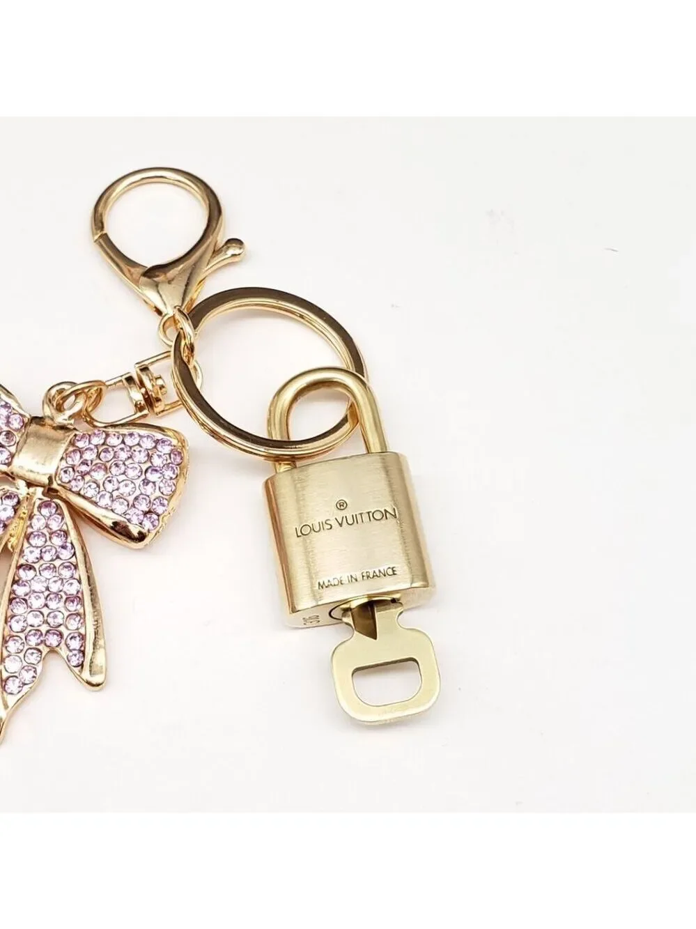 Louis Vuitton Authentic Gold Padlock 🔑 Key + Stylish Bag Unbranded Ribbon Charm